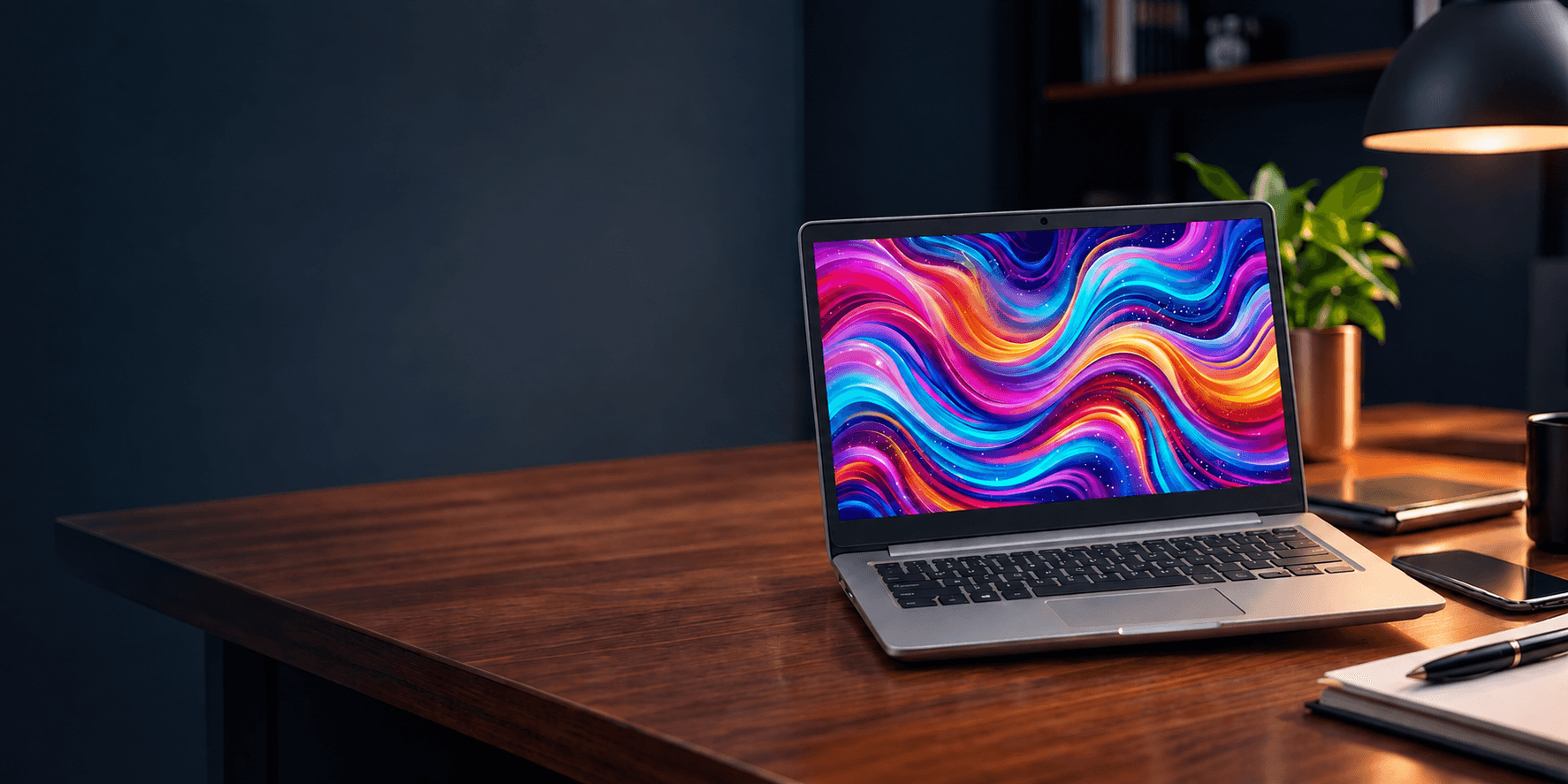 Laptop on a desk
